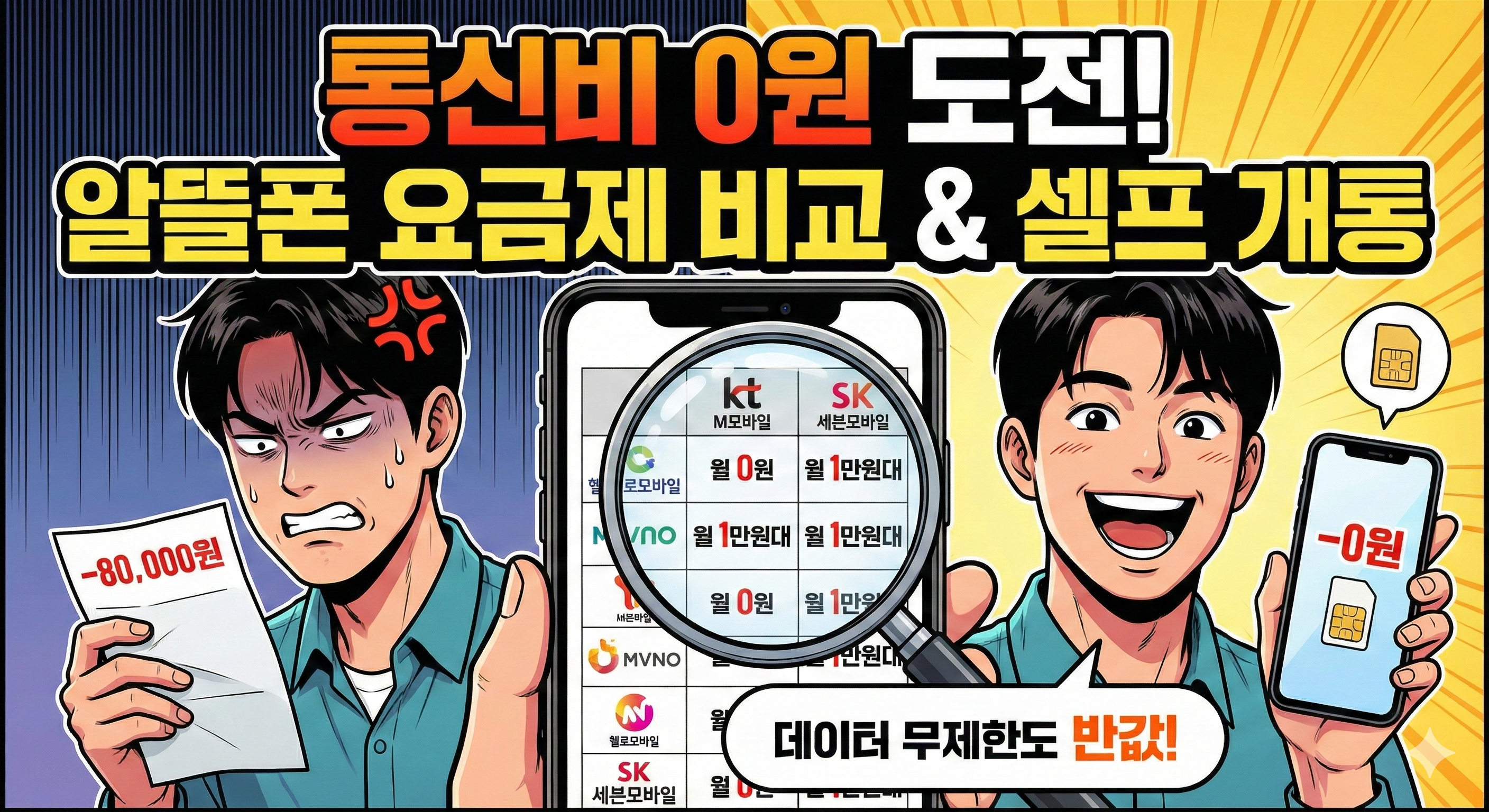 통신비 0원 알뜰폰 찾기